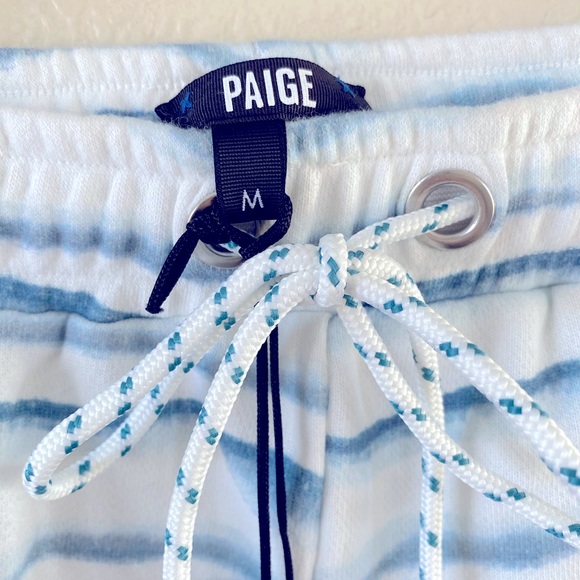 Paige Terry Girly Blue and White Marlie Soft Tie Waist Shorts M - Picture 4 of 8
